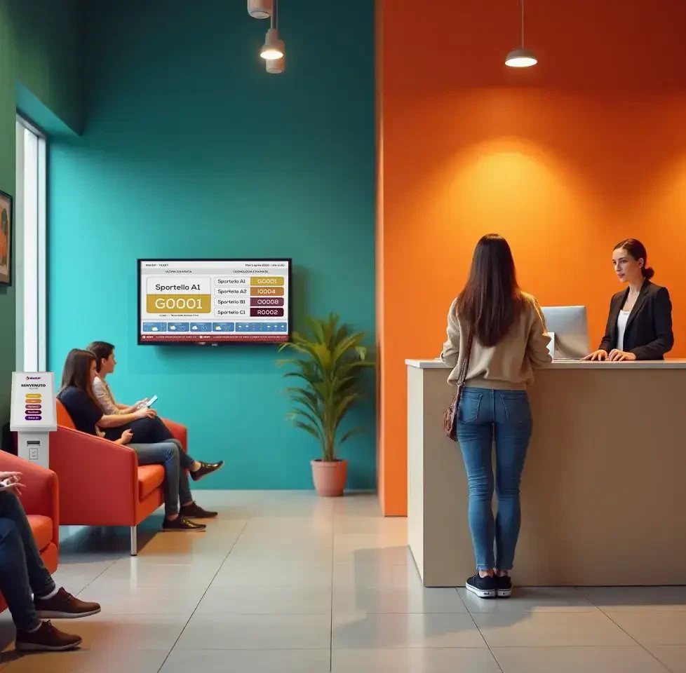 digital signage integrato nel sistema gestione code